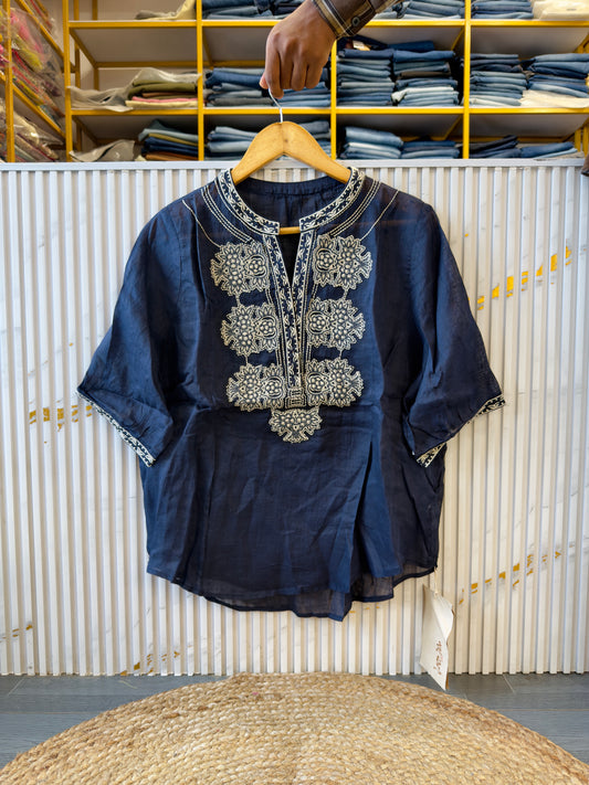 PREMIUM PURE LINEN EMBROIDERY  TOP