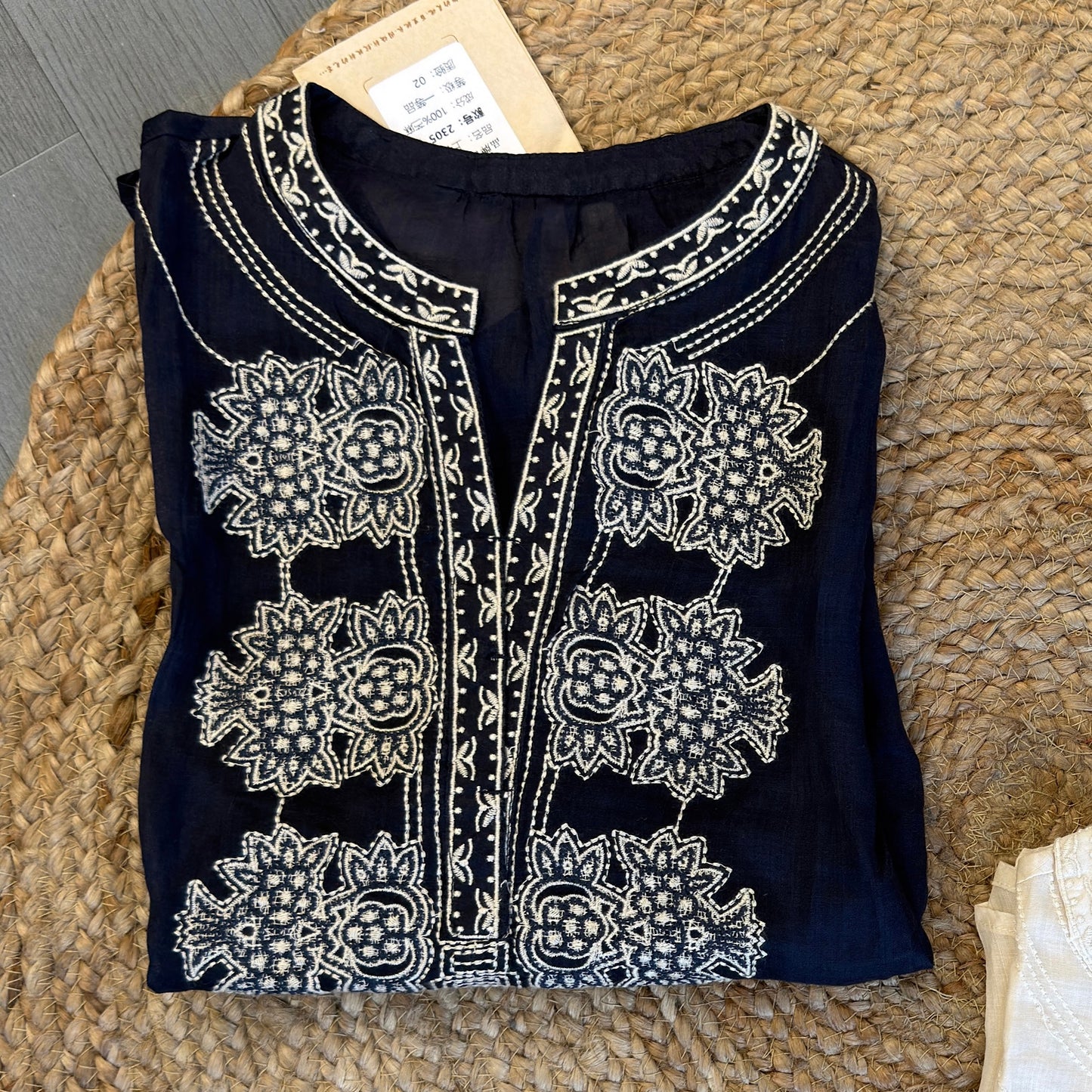 PREMIUM PURE LINEN EMBROIDERY  TOP