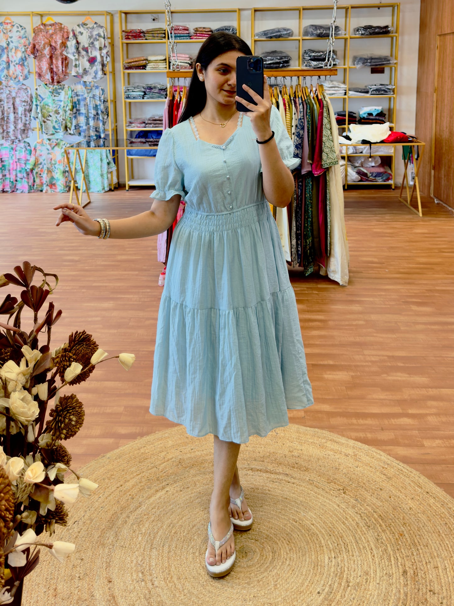 SKY BLUE REGULAR LENGTH WESTERN DRES