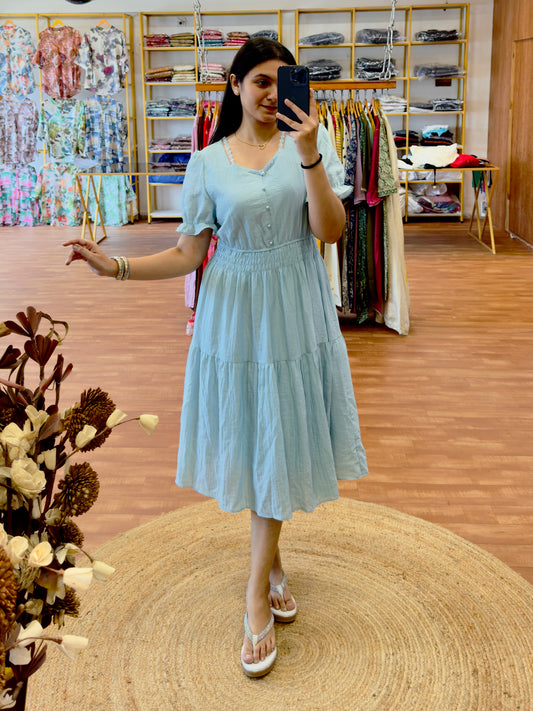 SKY BLUE REGULAR LENGTH WESTERN DRES
