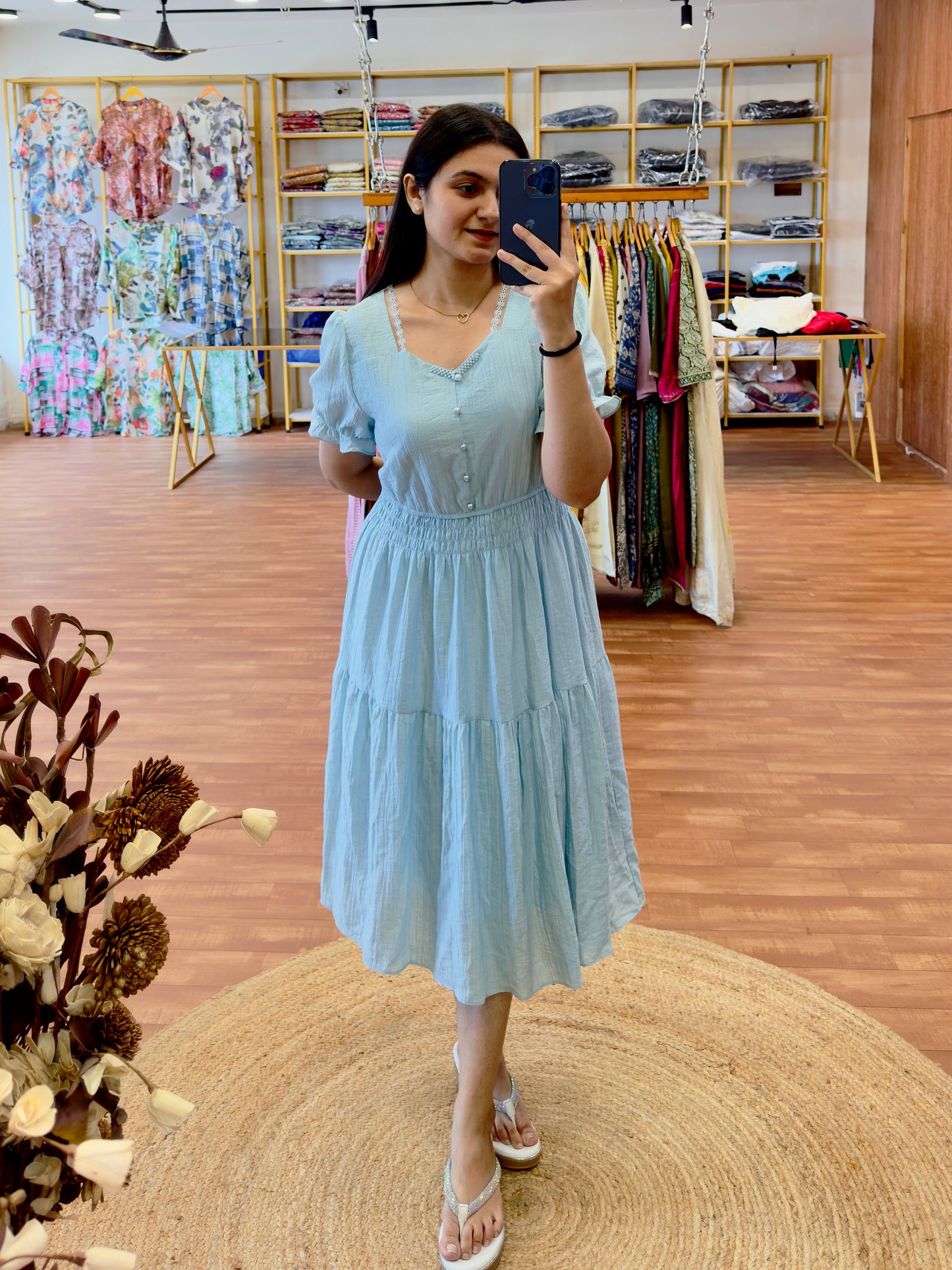 SKY BLUE REGULAR LENGTH WESTERN DRES