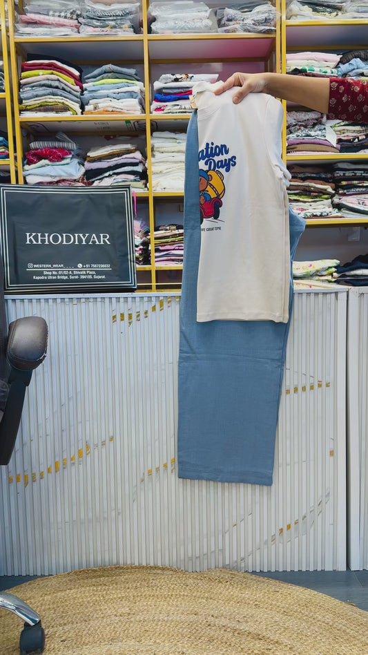CASUAL OFF WHITE TSHIRT WITH LINEN PANT SET