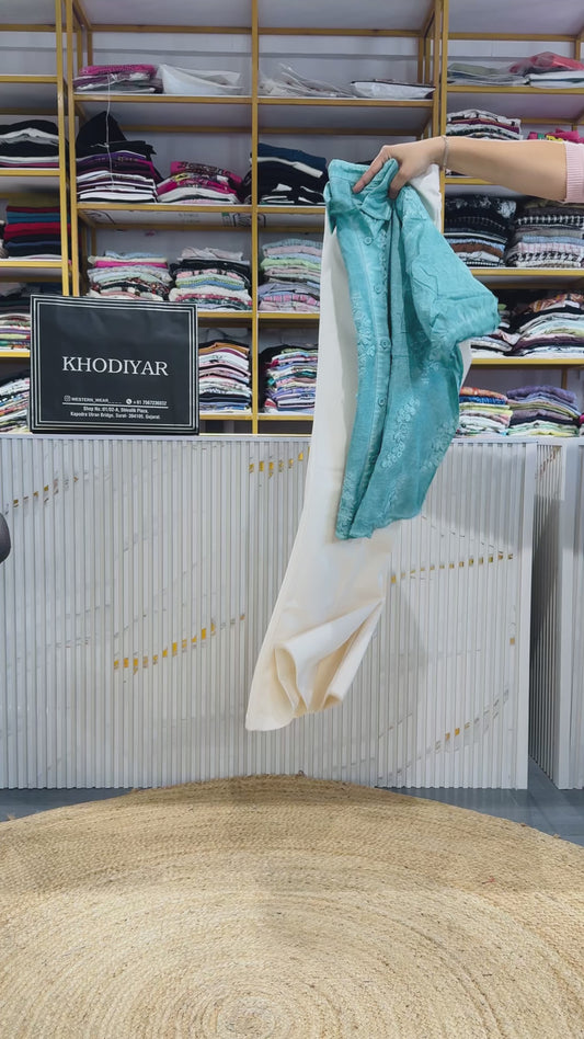 3D FLOWER WOKR SHIRT WITH BELL BOTTOM TROUSER SET