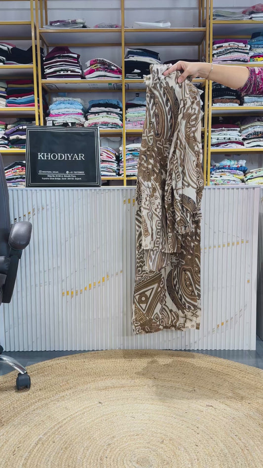 LONG PRINTED SHIRT WITH  PANT COORD SET