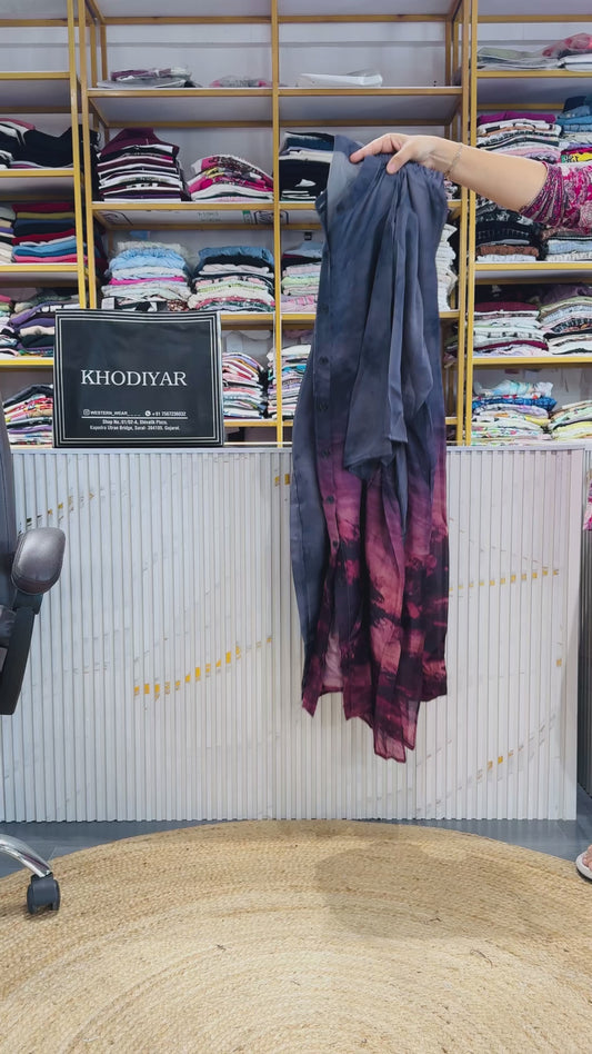 LONG PRINTED A LINE TOP PANT COORD SET