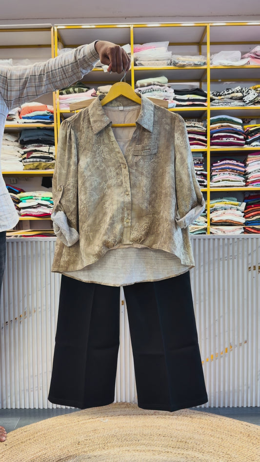 IMPORTED PREMIUM SHIRT WITH BELL BOTTOM TROUSER PANT SET