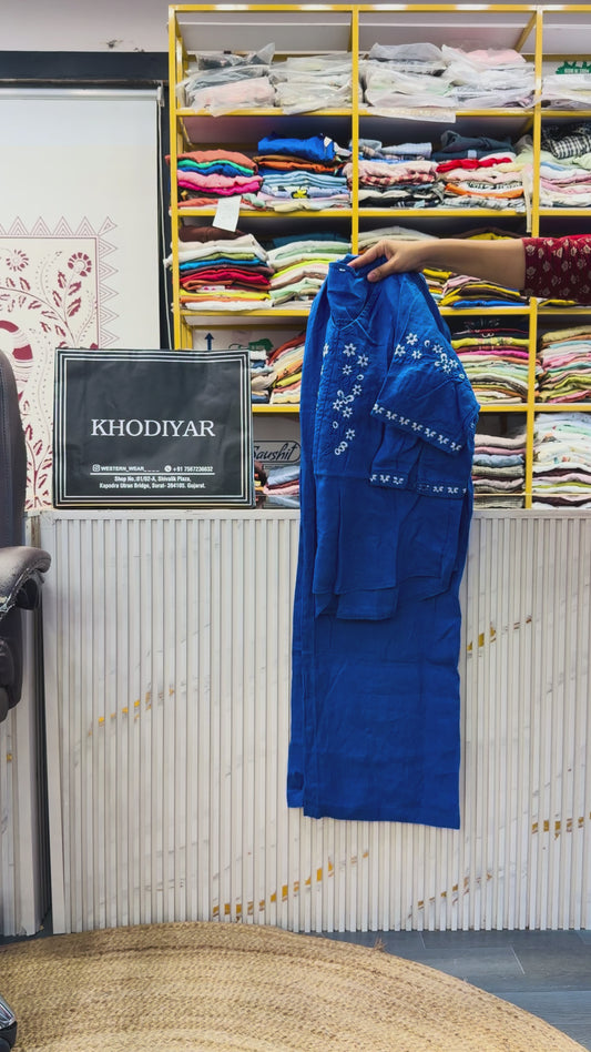 ROYAL BLUE PURE LINEN COORD SET