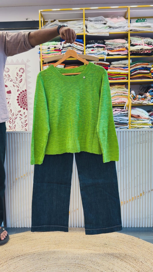 PARROT SOFT KNITTING TSHIRT CUM TOP WITH IMPORTED SOFT DENIM PANT SET
