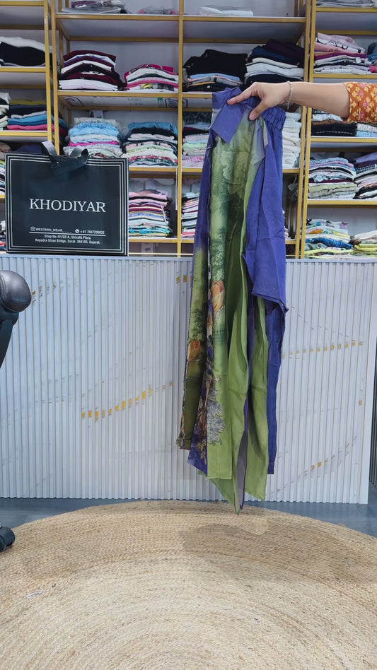 LONG PRINTED A LINE TOP PANT COORD SET