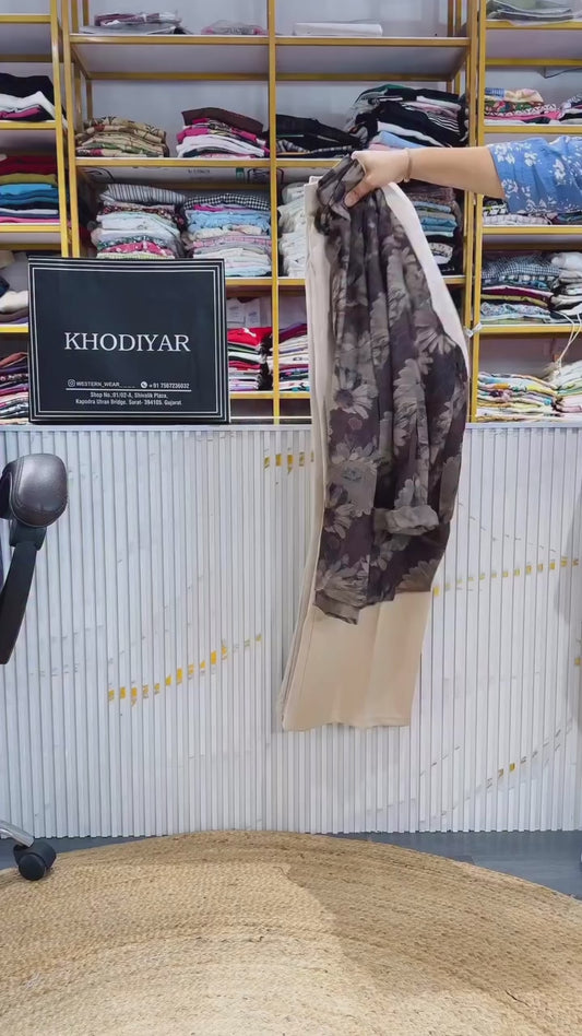 PRINTED LONG SHIRT SHIRT  WITH STRAIGHT PANT SET