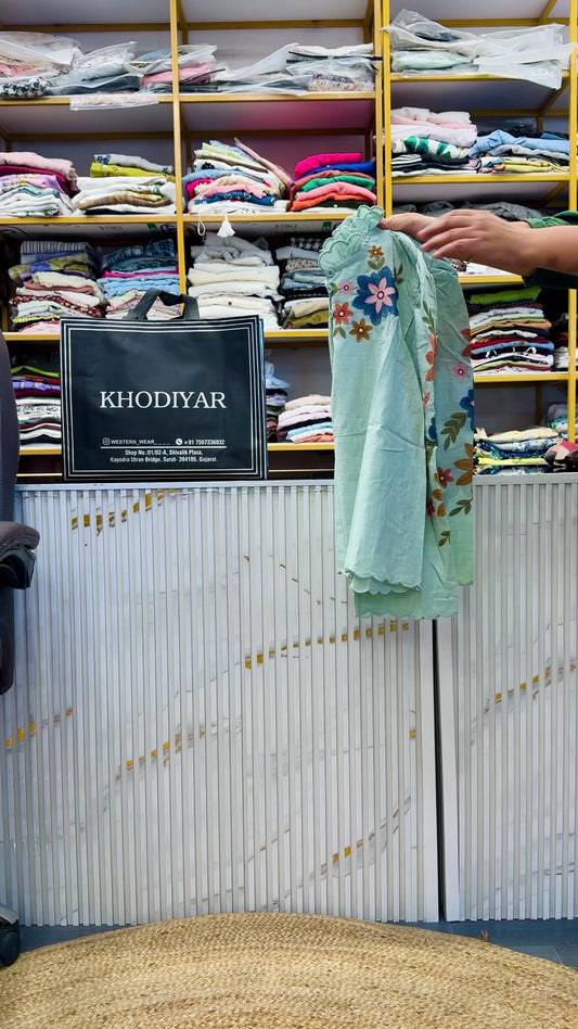 TRENDING EMBROIDERY SUMMER PURE COTTON CROP CUM TRENDY TOP