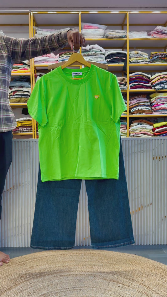 GREEN COTTON TSHIRT WITH IMPORTED SOFT DENIM PANT SET