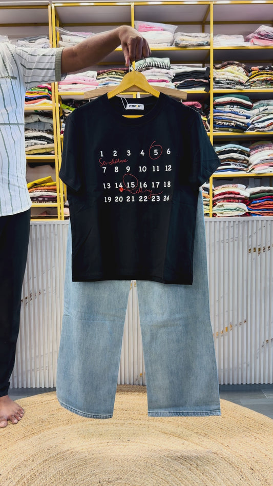 BLACK PREMIUM TSHIRT WITH IMPORTED SOFT DENIM PANT SET